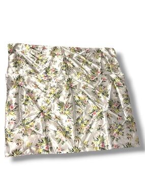 Papyrus Floral Silk Pillowcases set of 2- White with Pink & Yellow Flowers